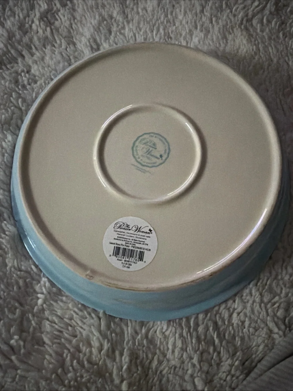 The Pioneer Woman pie plate 9.5” floral Ceramic in Cream and Light Blue